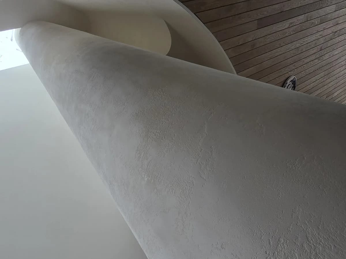 Microcement being applied by hand